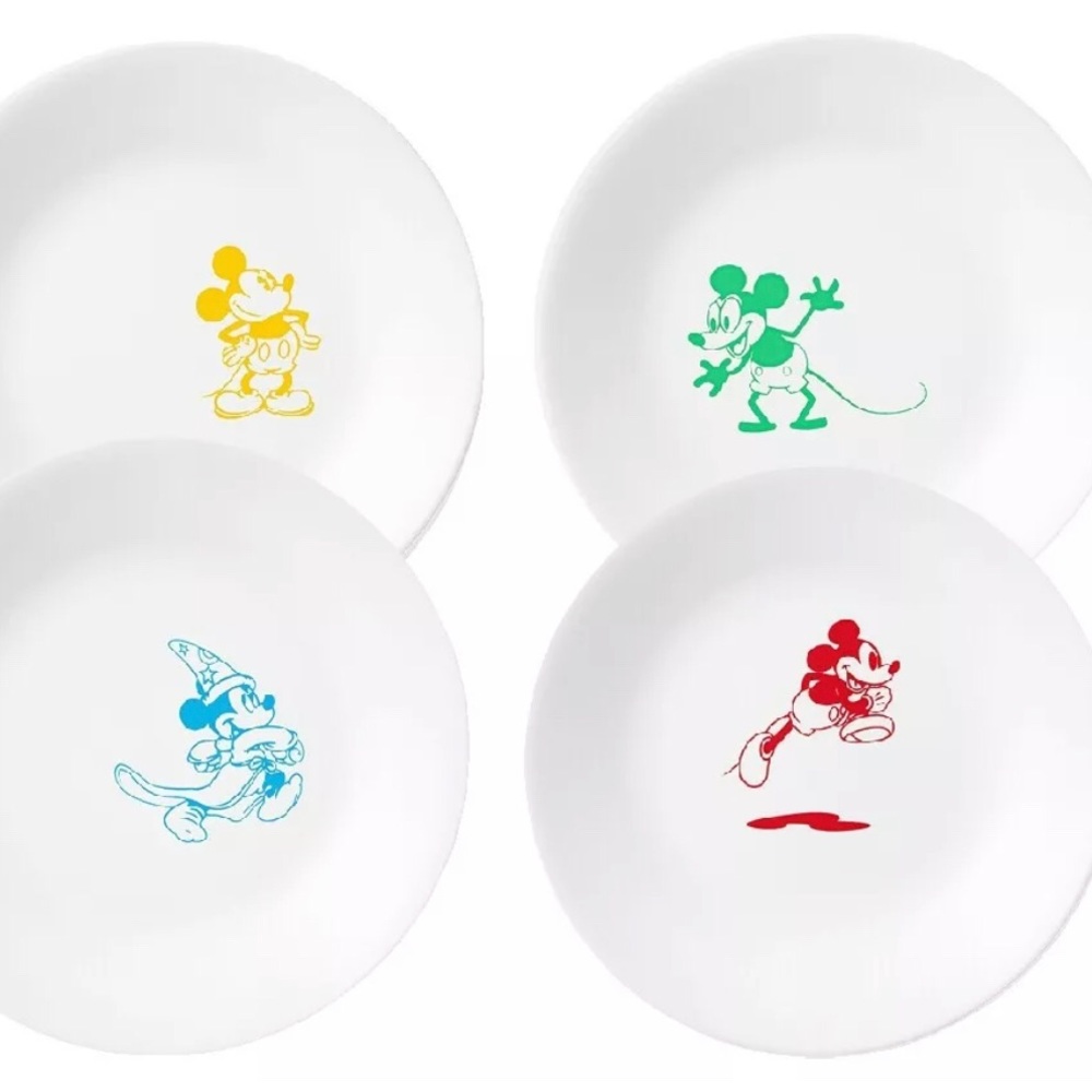 Corelle Mickey Mouse 6 3/4” Plate Set of 4